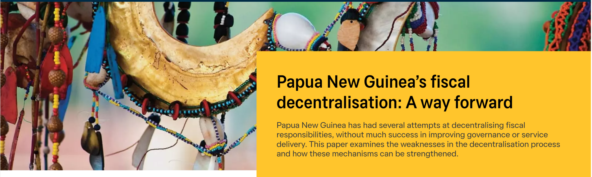 Moving forward with fiscal decentralisation in Papua New Guinea